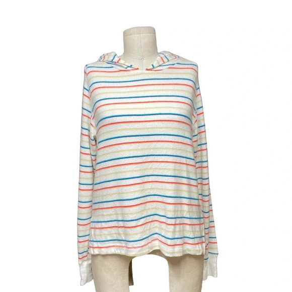 LNA Brushed Carly Striped Hoodie Sweater White Colorful‎ Size XS - Picture 5 of 13